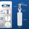 Space Aluminum Quick-Install Soap Dispenser with Extension Rod for Sink or Vegetable Washing Basin.