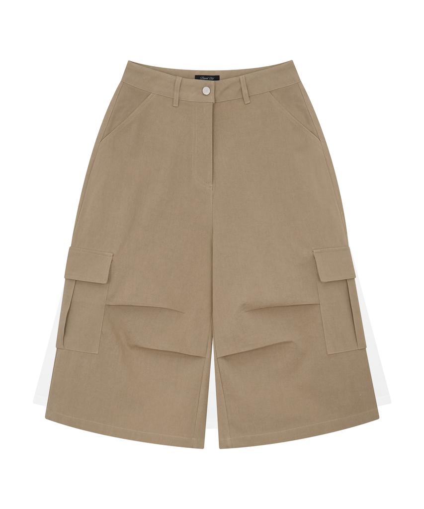 Deuleongkeutegseuteu Rivet Twill Cargo Bermuda Pants [Beige]