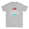 Lässige Grönland Flagge T-Shirts Herren O-Ausschnitt 100% Baumwolle T-Shirt Kurzarm T-Shirts Geburtstagsgeschenk Oberteile