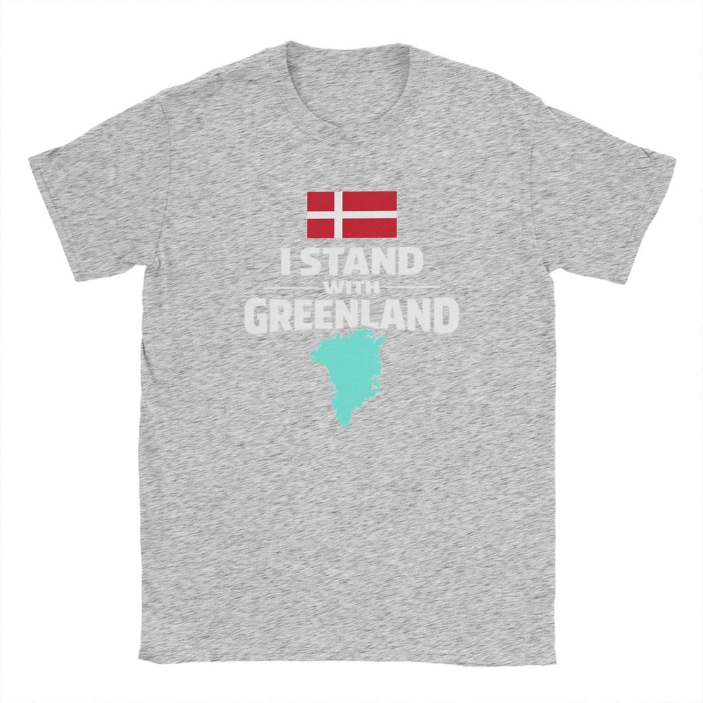 Lässige Grönland Flagge T-Shirts Herren O-Ausschnitt 100% Baumwolle T-Shirt Kurzarm T-Shirts Geburtstagsgeschenk Oberteile