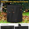 Round Fire Pit Heater Dust Cover with Drawstring - Portable Protective Cover for Propane Fire Column.