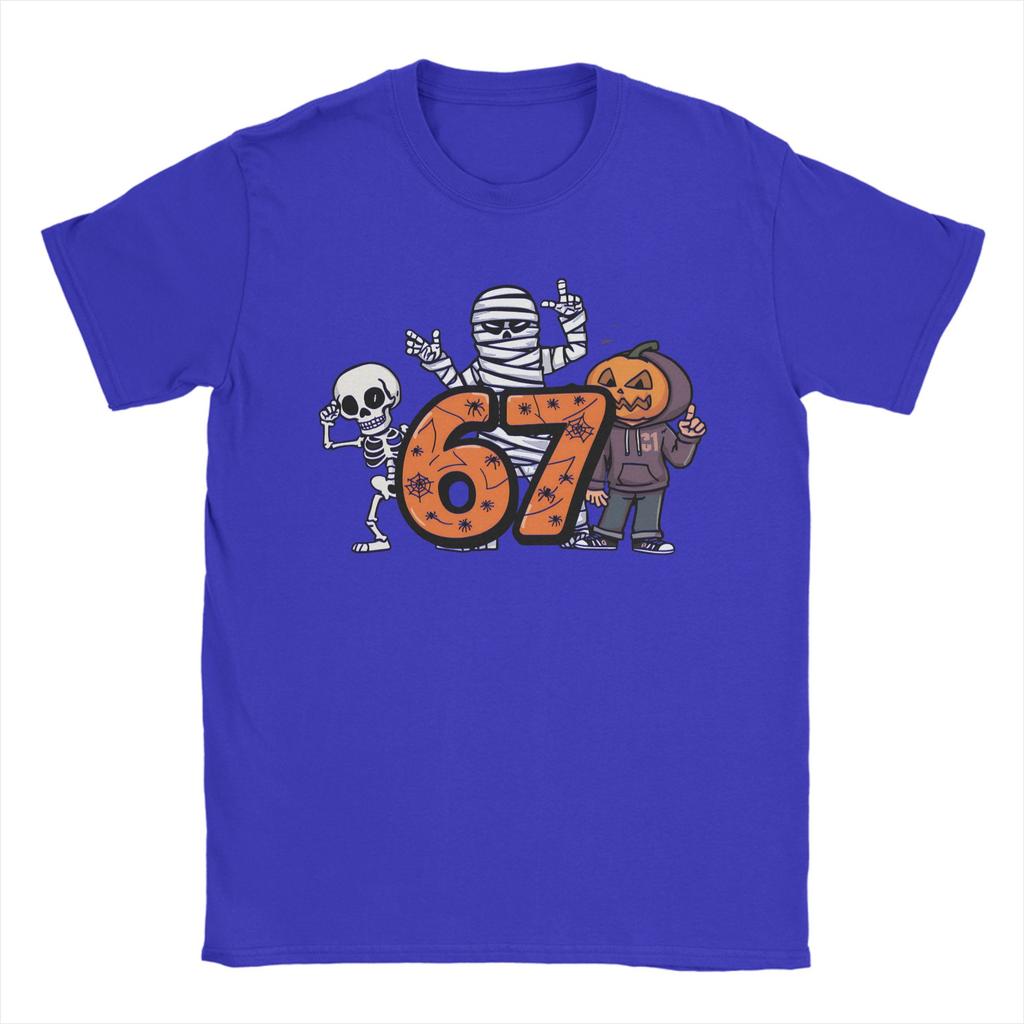 Humor Haunted by 6-7 T-Shirt for Men Round Neck 100% Cotton T Shirts Halloween 2025 Short Sleeve Tee Shirt Graphic Tops