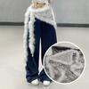 Fluffy Punk Fur Belt Y2K Hiphop Jeans Belt Jeans Pants Decor Plush Waist Chain