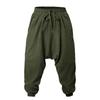 Trousers Outdoor men's hanging pants Casual trousers Retro national style loose pants Solid color leggings