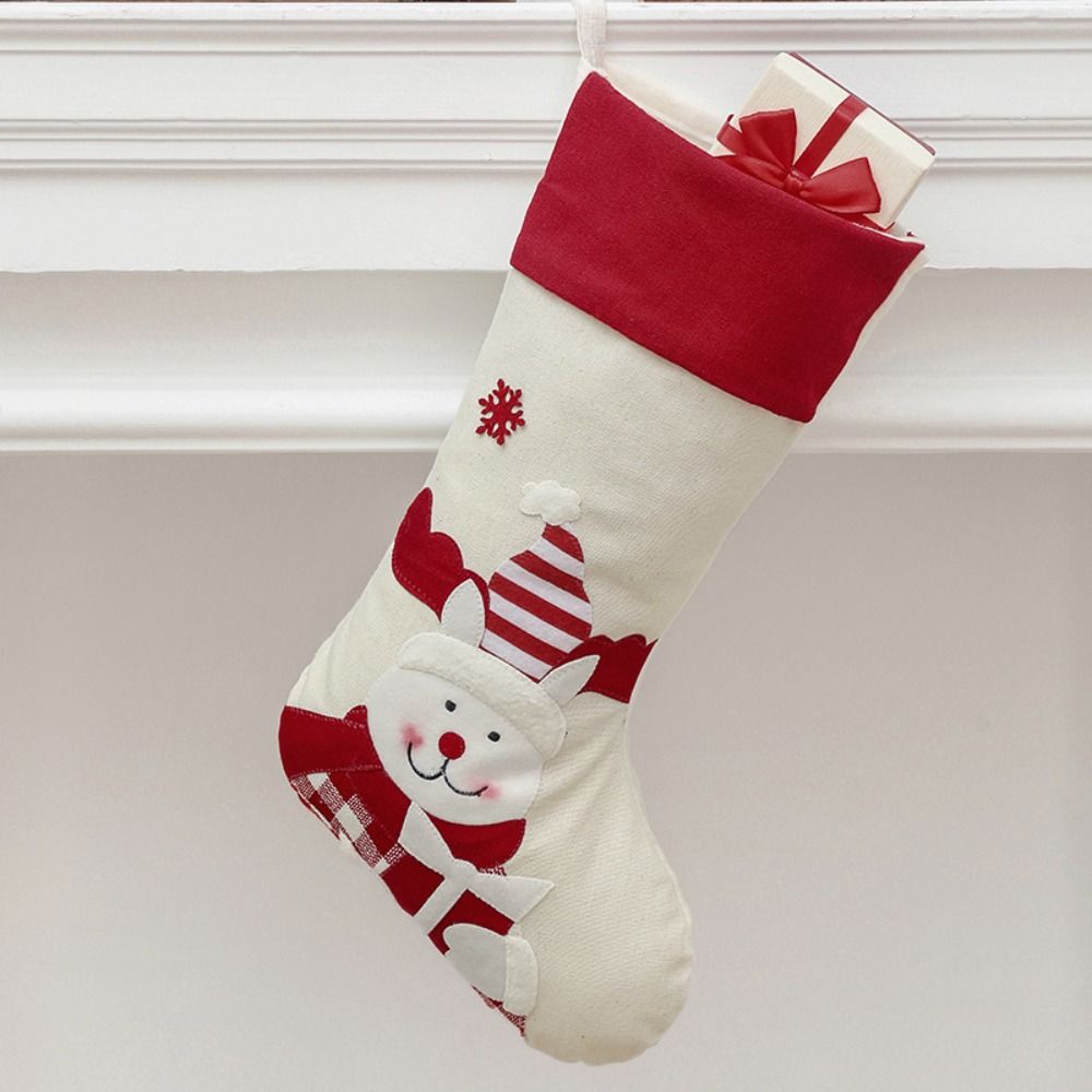 Large Size Christmas Stocking Hanging Gift Bag Candy Bag Christmas Gift Sock  Christmas Decor