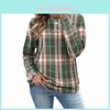 Polyester Plaid Sweater With Long Sleeves And Round Neck For Casual Daily Wear