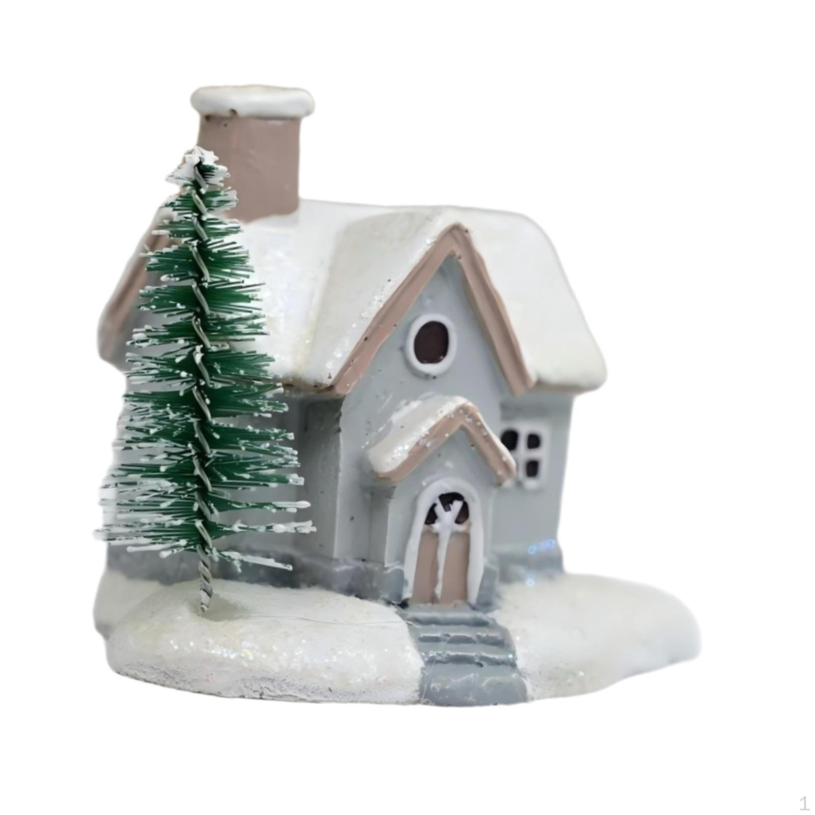 

Дом, Фигурка Снежный Коттедж, Статуэтка, Рождественский Детский Подарок, Миниатюра из Полирезины для Деревенской Сцены Style B
