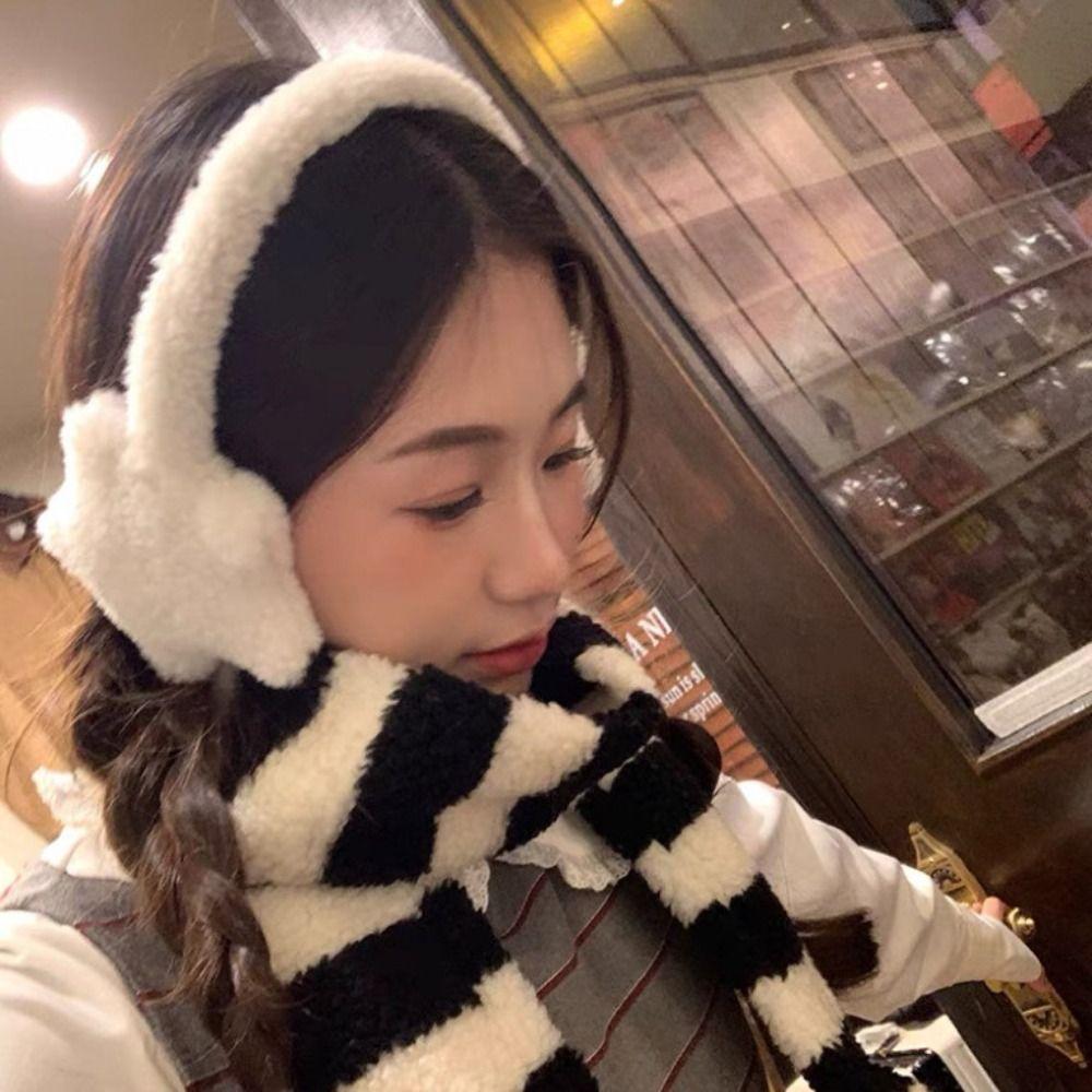 Coldproof Winter Plush Earmuffs Warm Women Fluffy Earflap Cute Y2k Star Earmuffs  Girls