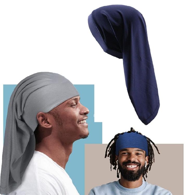 Dreadlock Cap Solid Color Durag Breathable Lining Bandana Turban Hat for Casual Wear
