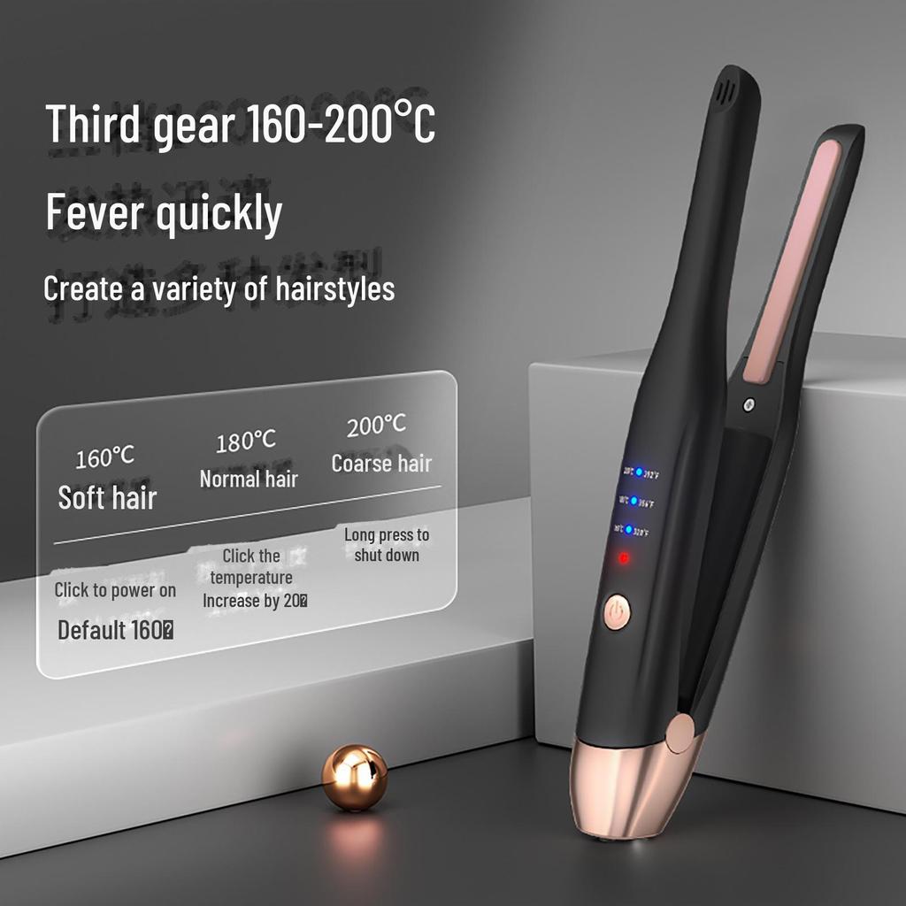 Portable Dual-Use Wireless Hair Straightener with Japanese and Korean Design
