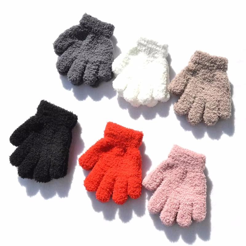 Neue Kinderhandschuhe Winter Baby Plüsch Korallenhandschuhe Kleinkind Vollfinger Niedliche Fäustlinge Warmer Winddichter Handschuh für Jungen Mädchen