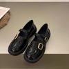 Fashion Thick Sole British Style Mary Jane Loafers Women Shoes 2025 Spring Retro Black