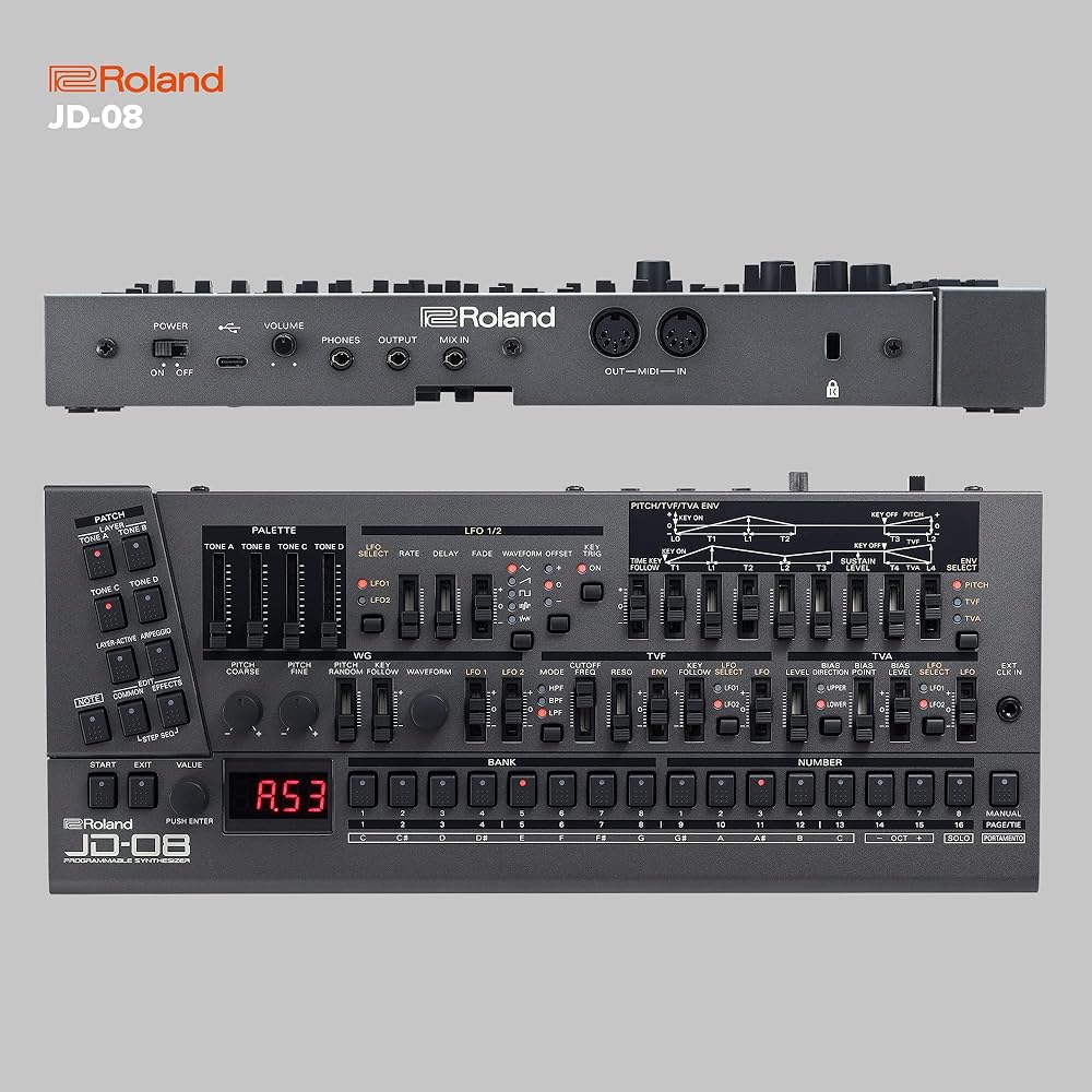 Roland Roland Sound Module JD-08 Sound Module JD-800 Sound and Behavior with Battery Powered Port...