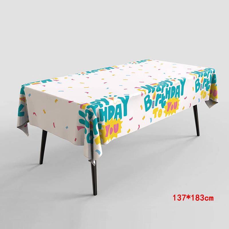 Birthday Party Decor Oil-proof Waterproof Cartoon Disposable Atmosphere Tablecloth Table Cover