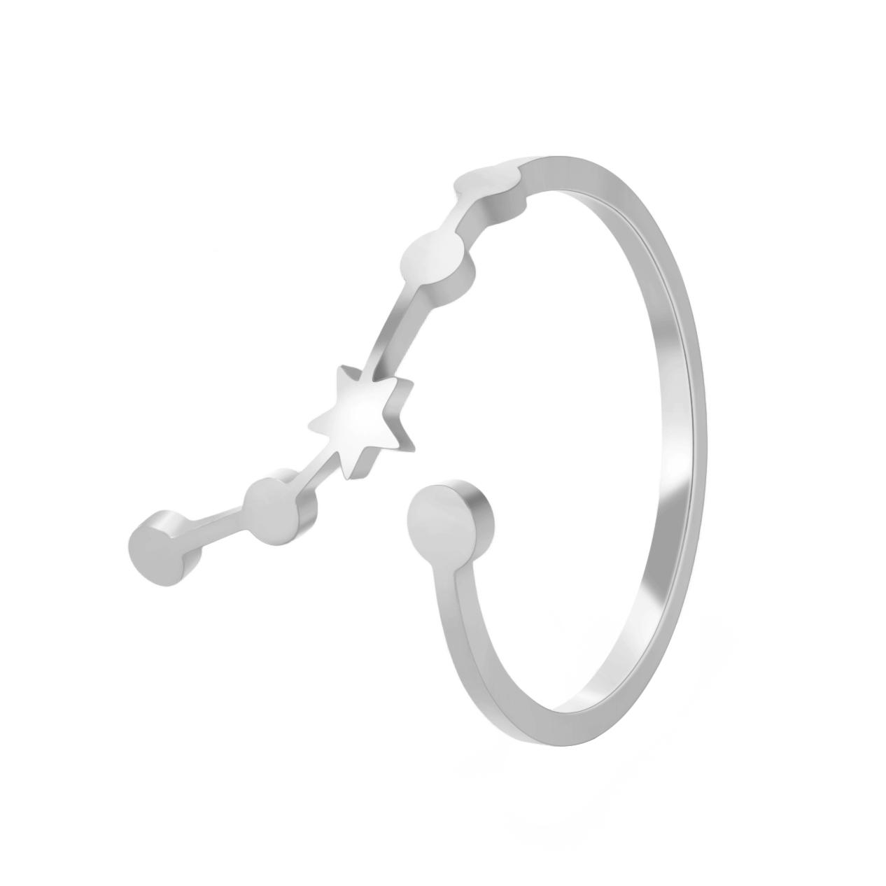 12 Constellation Rings for Women Star Signs Zodiac Open Ring Taurus Pisces Leo Virgo Gemini Pisces Libra Birthday Gift Adjustable