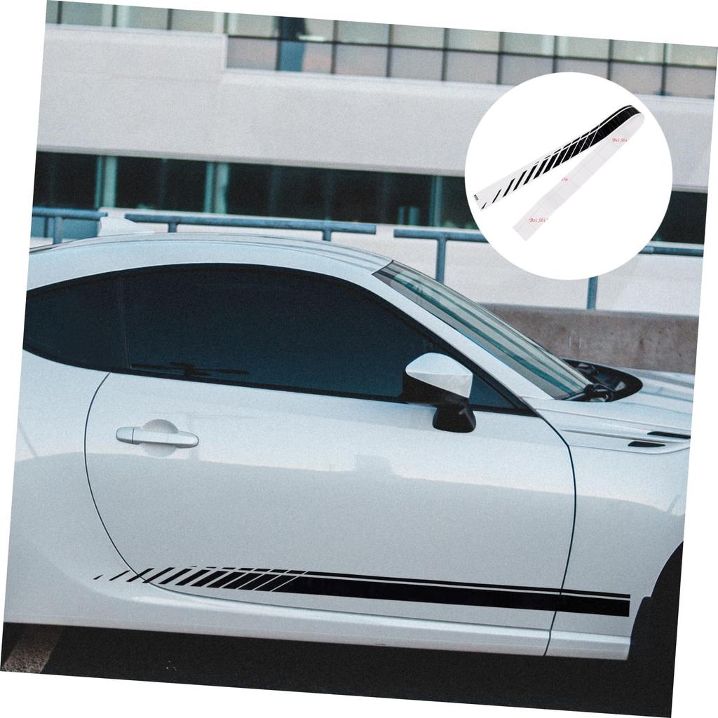 OSALADI 1 Set Side Skirt Sticker Protector Styling for Car Exterior Decoration Side Stripe Graphic Car Sticker PVC Black 2pcs