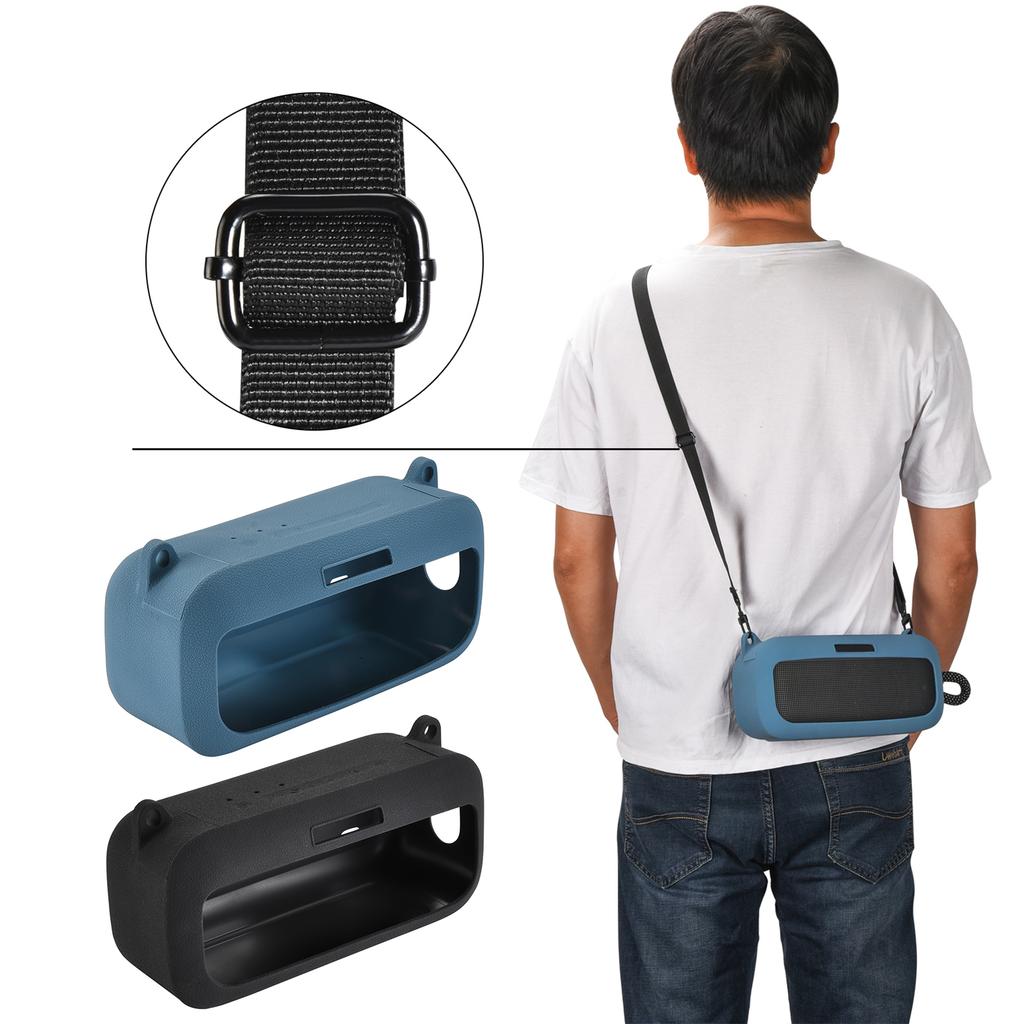 Silicone Cover Case Shockproof Protective Travel Case with Shoulder Strap for Bose SoundLink Plus Speaker Accessories