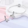 Copper Pink Ballet Shoes Ballet Set Charms Fit Original Charm Bead Pendent Dangle Bracelet Diy Women Jewelry Gift