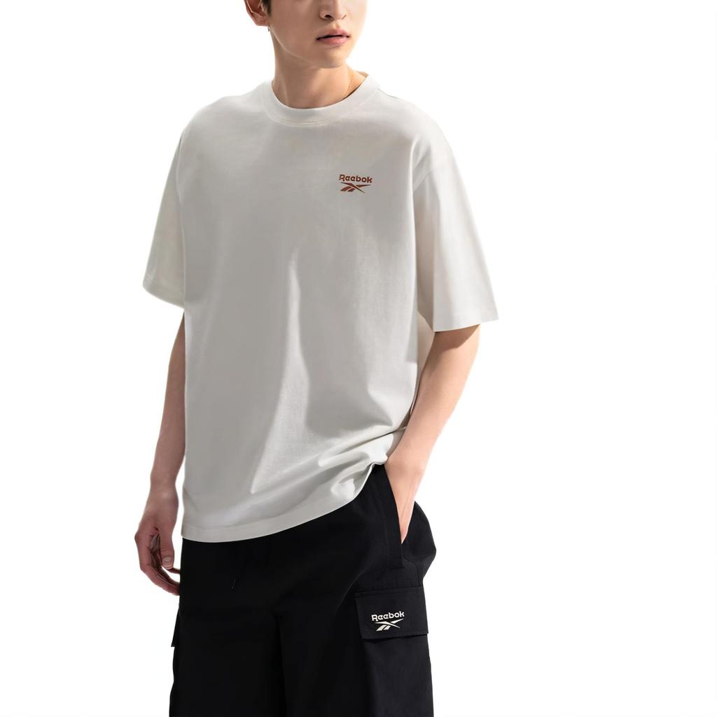 Reebok Fashionable Comfortable Versatile Casual Loose Round Neck Short Sleeve T-Shirt Unisex Tops White 24SRM429UGW1