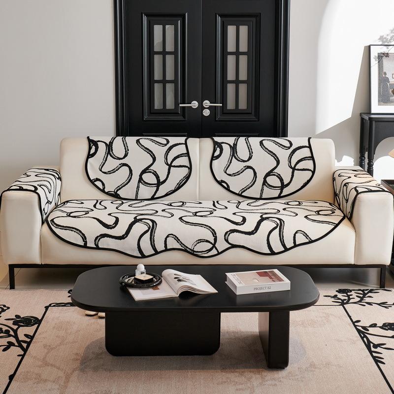 Chenille Irregular Sofa Cushion Four Seasons Universal Non-Slip Living Room Straight Sofa Cover Towel Anti-Scratching