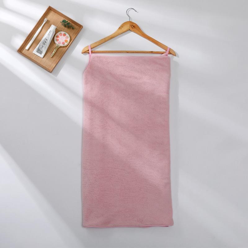 Women's Wearable Polyester-Spandex Coral Fleece Bath Towel - Thickened & Versatile for Summer
