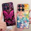 For Motorola Edge 70 Cute Flower Butterfly Cat Painted Case For Motorola Moto X70 Air Edge70 5G Black Silicone Soft Phone Cases