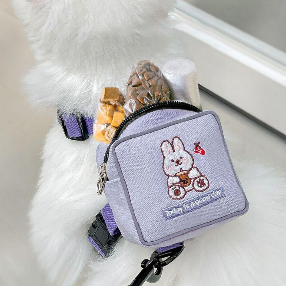 

2023 Многофункциональный нейлоновый мультяшный поводок для собак, шлейка, аксессуары для домашних животных, рюкзак для собак, сумка для закусок L-bear 1