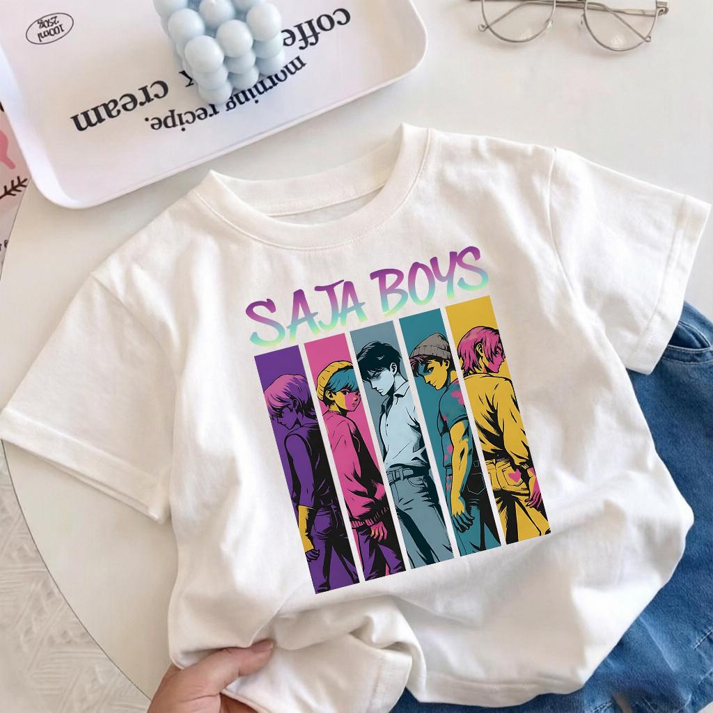 2026 hotselling boy witch hunter group cartoon print new shortsleeved summer casual comfortable childrens clothing