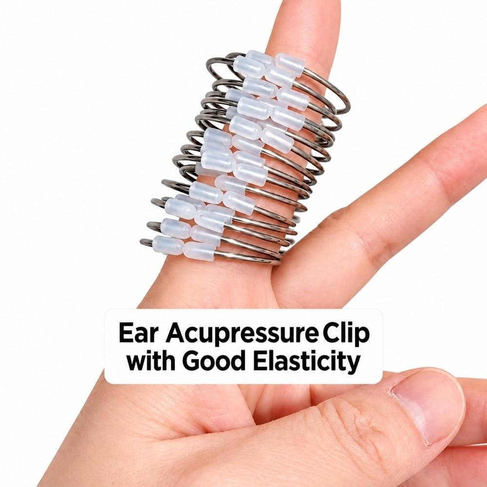 10Pcs Metal Ear Acupressure Clips Silicone Tip Acupoint Stimulation Clips Meridian Relaxation