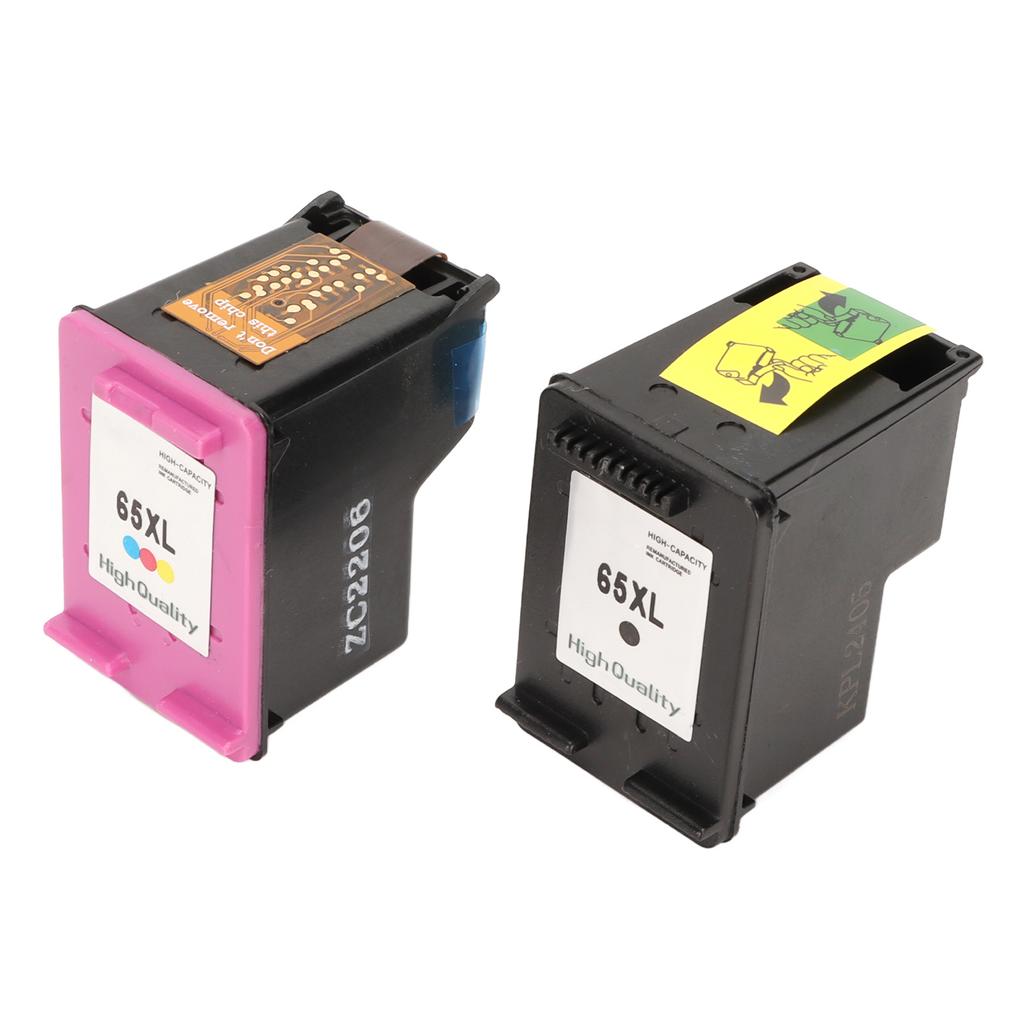 2pcs Black Colored 65XL Ink Cartridges Replacement for HP for Envy 5055 5052 5010 for DeskJet 3755 2600 3752 2652 for