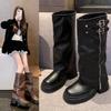 Thick-soled boots women's 2025 autumn and winter new models, but knee boots, small trouser boots, women's muffin-bottom knight boots