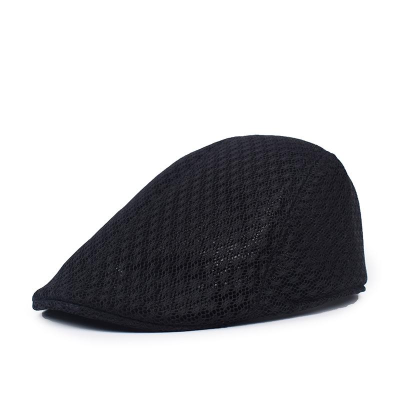 Men Breathable Mesh Flat Cap Summer Ivy Cap for Elderly Men Vintage Gatsby Hat Outdoor Work Sun Cabbie Cap Driving Newsboy Cap