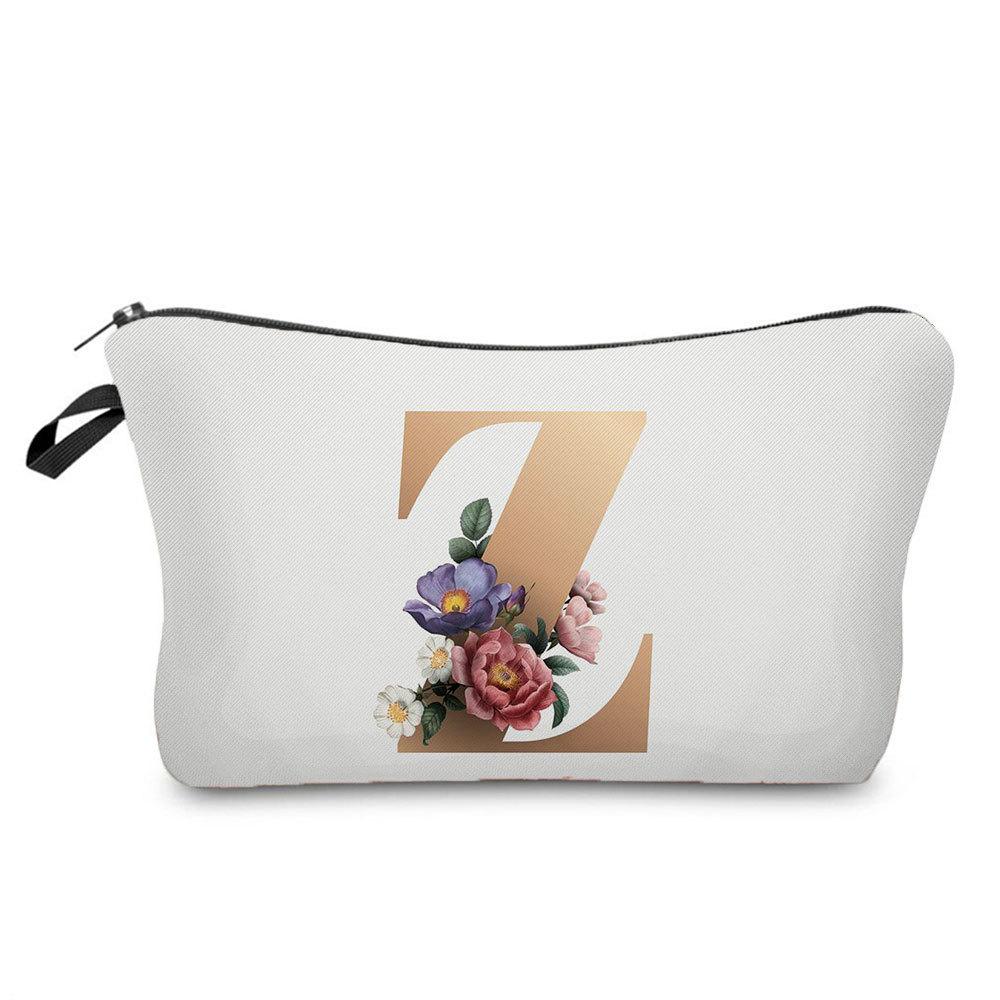 Geantă Cosmetică cu Imprimeu Litere Aurii pentru Femei Organizator pentru Articole de Toaletă Geantă de Depozitare pentru Călătorie 6719