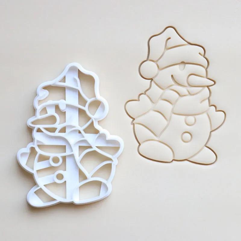 Vykrajovátka Vánoční Perníček Sněhová Vločka Santa Plastová Forma na Sušenky Razítko na Sušenky Vánoční Kuchyně DIY Pečicí Nástroje