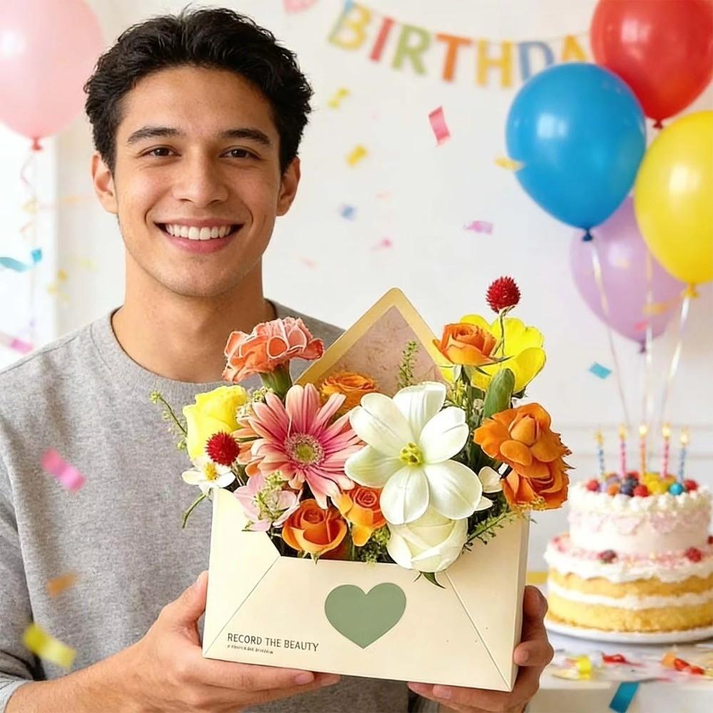 5 Pieces Romantic Flower Gift Box Paper Gift Wrapping Box Floral Arrangement Box Graduation Event