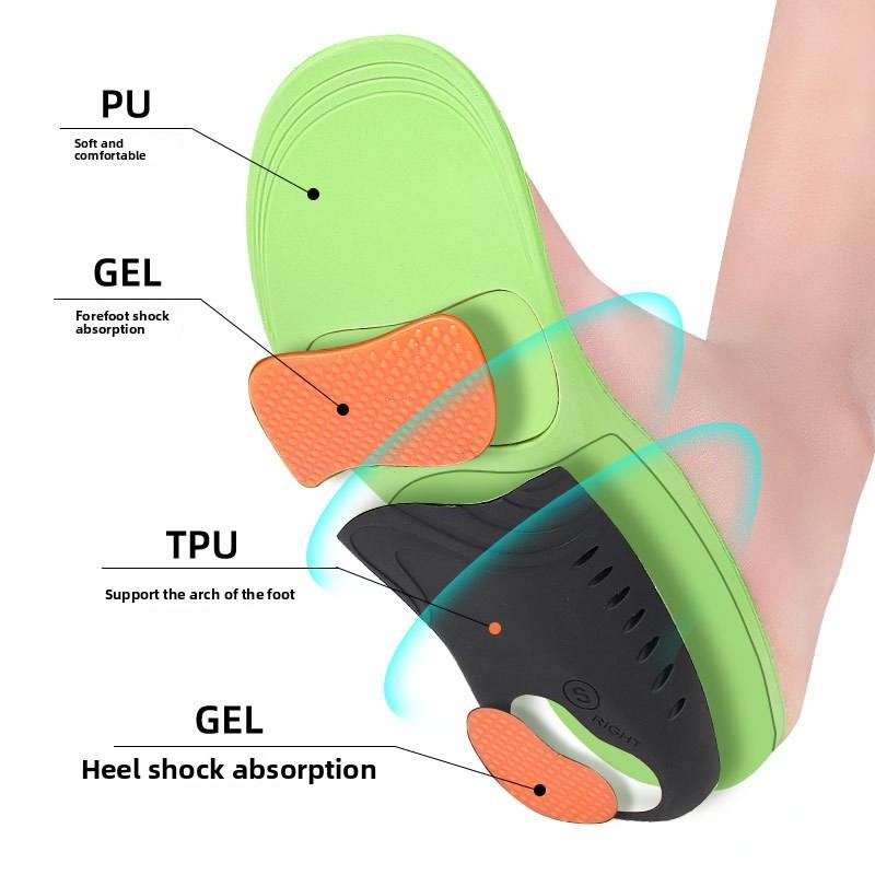 Adult Arch Insole Casual Sports Shock Absorption Breathable Sweat Absorption Full Pad Flat Foot High Arch Foot Sole Support Full Pad