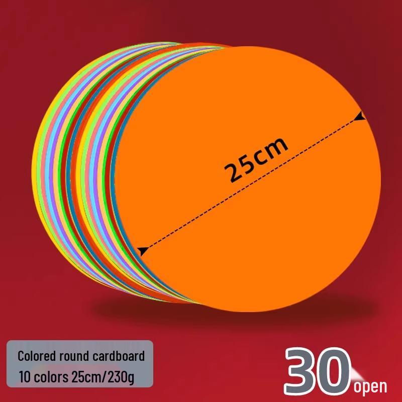 Double-Sided Black & White Round Kraft Drawing Paper.