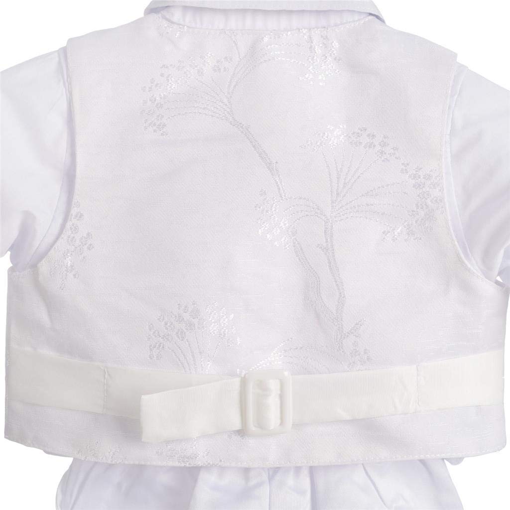 Dressy Daisy Baby White Christening Suit with Floral Long Sizes Months Boy's Hat, Pattern, Sleeves, 6-9