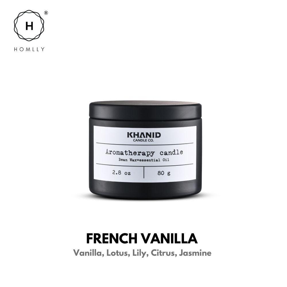 Homlly Khanid Collection Soy Wax Aroma Candles Black Travel Tin (80g) (X2PCS)