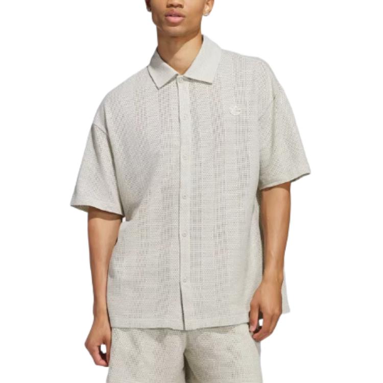 Adidas Clothing Shirts Unisex Light Gray Lapel Moderate JP0653 XL
