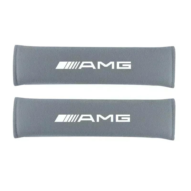 WUGL8 2Pcs Seat Belt Cover Car Styling Cotton Safety Shoulder Protector For Mercedes Benz AMG GLE GLS CLS GLC CLA GLA Auto Accessories