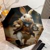 Rabbit Pocket Watch Folding Umbrella 8 Paraphenoid Bones Portable Sun Umbrella Gift Umbrella