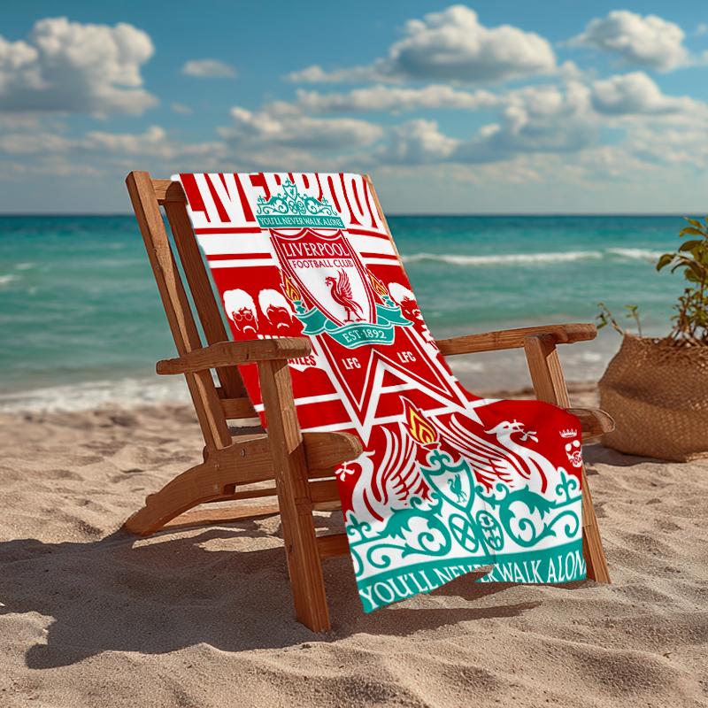 Ultra-Soft Beach Towel with Liverpool Football Club Theme,Ideal for Pool - Camping, Diving - Perfect Travel Essential, Vibrant Beach Towel.