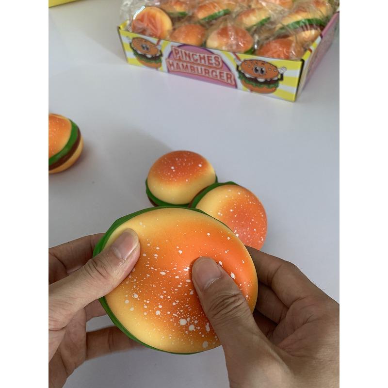 Simulated hamburger big hamburger decompression, simulated food soft pinch music decompression tricky toy