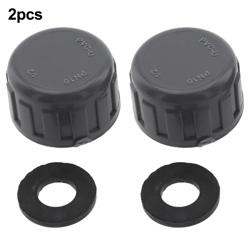 2ks PVC závitová zátka Kulatá vnitřní závitová hadicová spojka S gumovými těsněními Sada Zátka pro zaslepení konců trubek 20mm/25mm/32mm