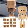 Shaking Wooden Man Figurine Car Dashboard Desktop Ornaments Cute Auto Creativity Interior Stress-relieving Gift Decoration A5Q3