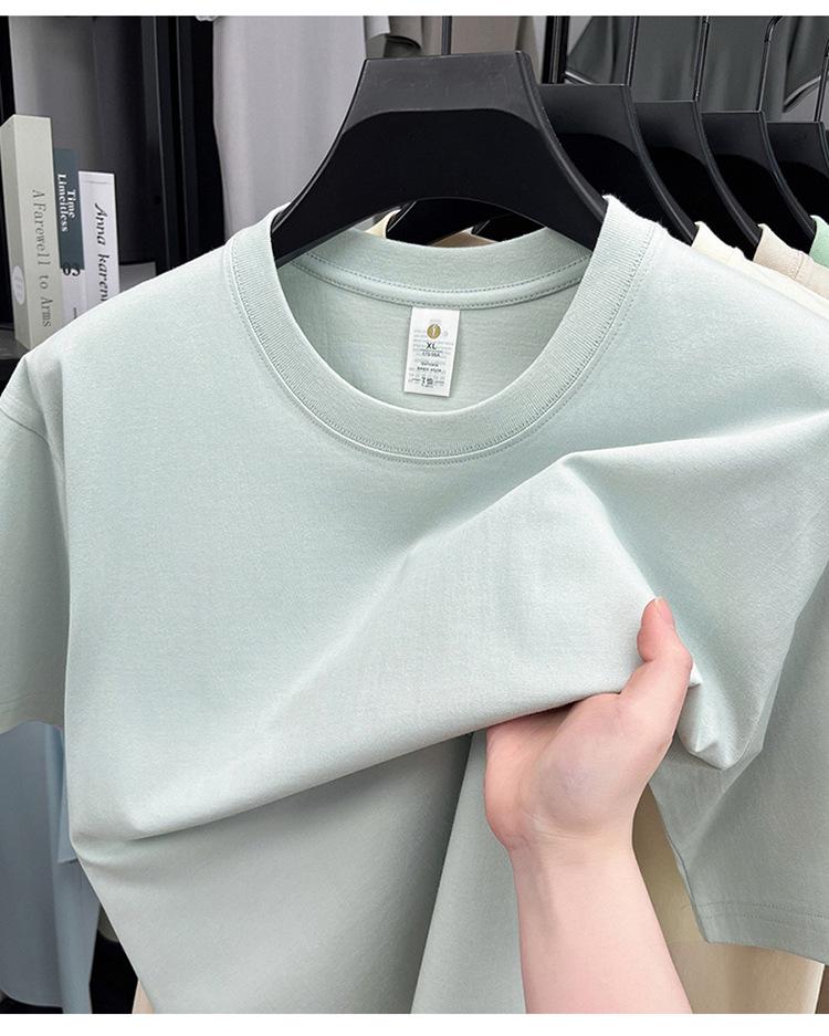 Men's 100% Cotton Casual Short-Sleeve Round Neck T-shirt - Solid Color, Summer Style