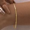 Adjustable Stainless Steel Snake Chain Bead Bracelet for Women,Handmade Cute Thin Dainty Wrist Bracelets