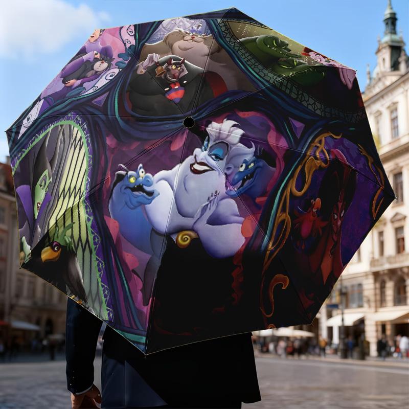 Evil Queens Collage Automatic Folding Umbrella - 8-Rib Travel Umbrella with Auto Open/Close & Portable Gifts for holidays or birthdays