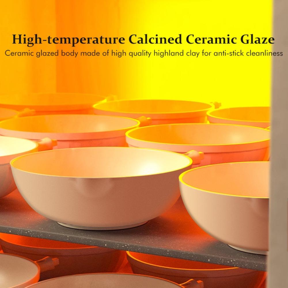 DONNOR Ceramic Pan with Lid 12.6 Inch Frying Pan Nonstick Frying Pan Skillet Ceramic Pan Omelette 6QT PFOA PFAS PTFE Free